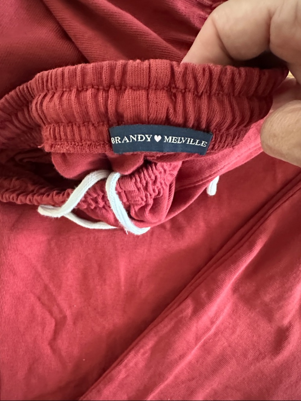 Brandy Melville  red drawstring sweatpants - Picture 2 of 3